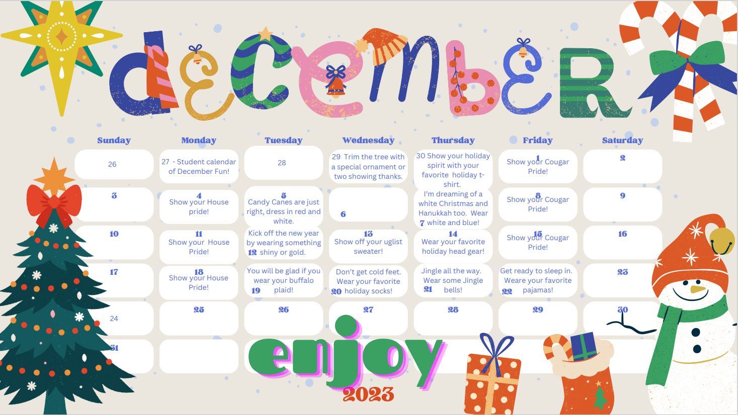  December fun calendar